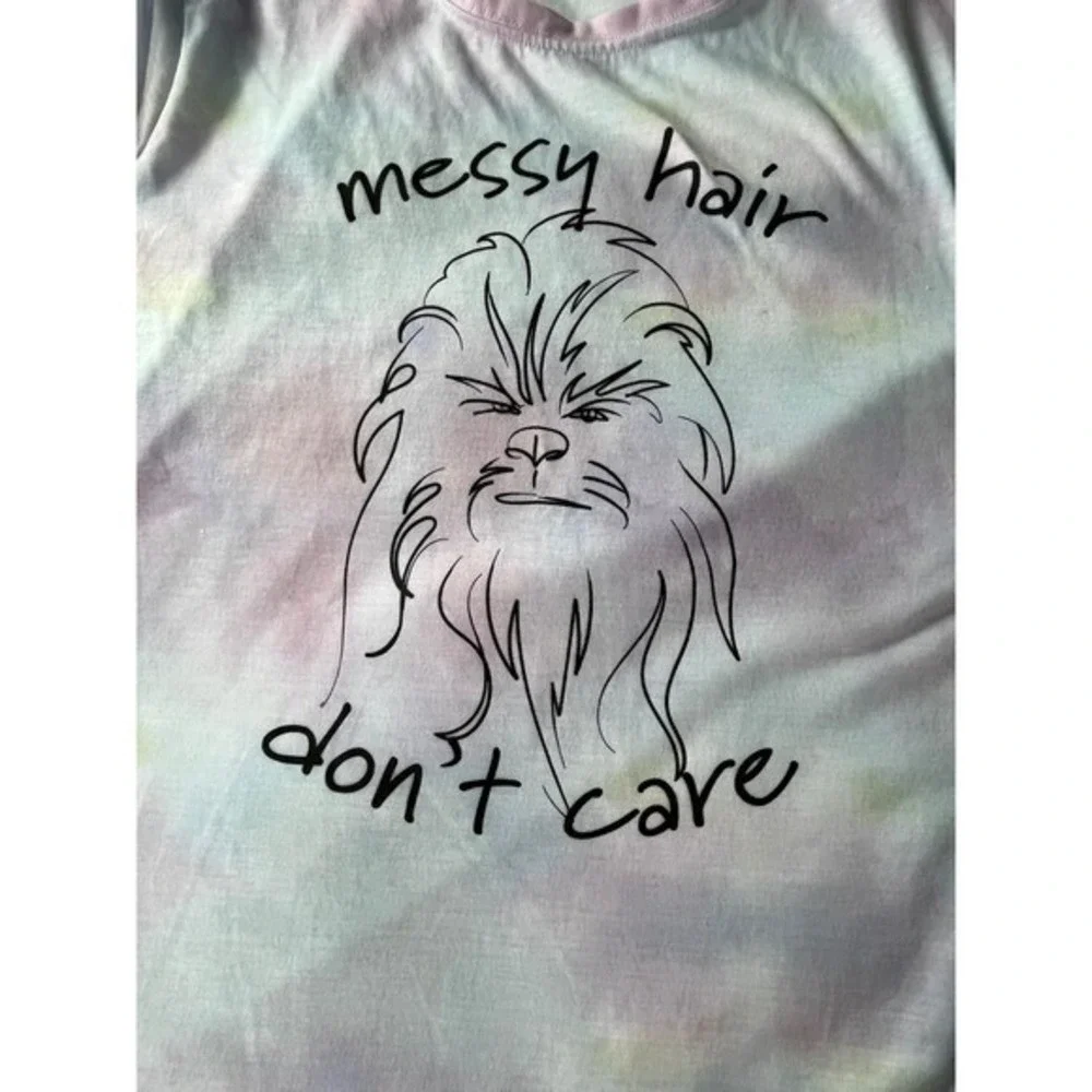 Star Wars Chewbacca Messy Hair Tie Dye Pajama Set XXXL Purple PJammy‎ PJ Set
